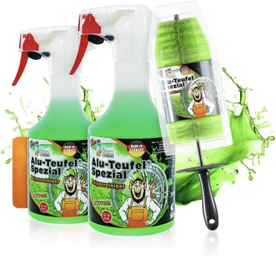 Alu-Duivel-Speciaal - 2 x 500 ml. Velgenreiniger Inclusief Tuga Velgenborstel – Krachtige Velgenreiniger voor Aluminium & Staal