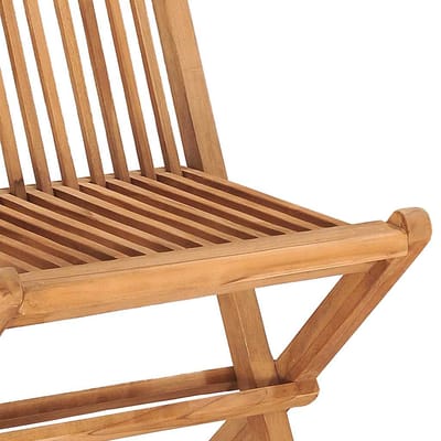 vidaXL - 3-delige - Tuinset - inklapbaar - met - kussen - massief - teakhout