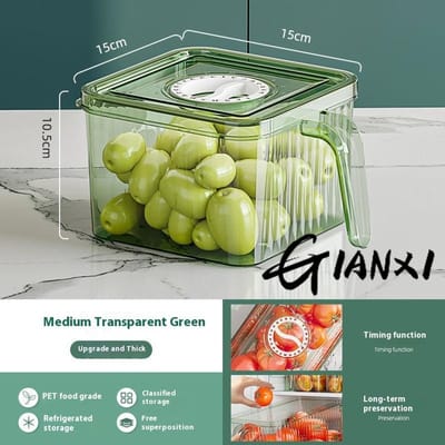 Boîte de rangement pour réfrigérateur Boîte de rangement spéciale pour cuisine de qualité alimentaire Boîte de conservation des aliments, fruits et légumes beige