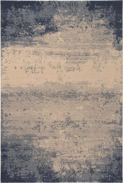 OSTA Belize – Vloerkleed – Tapijt – geweven – wol – eco – duurzaam - modern - vintage - Blauw/Beige - 67x130