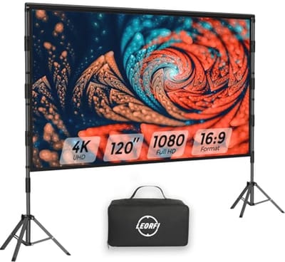 Projectiescherm met Tripod 120 Inch - Draagbaar en Opvouwbaar voor Binnen en Buiten
