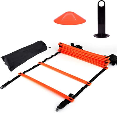 Snelheidsladder Trainingsset - Voetbal Trainingsapparatuur - Verbeteren Conditie - Verstelbare Sporten - 6 meter ladder - Oranje