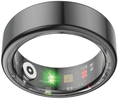 NOLATR Smart Ring - Stappenteller, Activiteitstracker & Hartslagmeter - Zonder Abonnement & Nederlandse App - Zwart – Maat 8