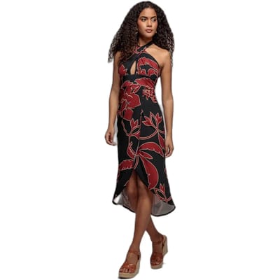 Dames midi-jurk Goddiva Printed