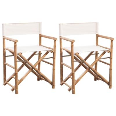 vidaXL - Regisseursstoelen - 2 - st - inklapbaar - bamboe - en - canvas