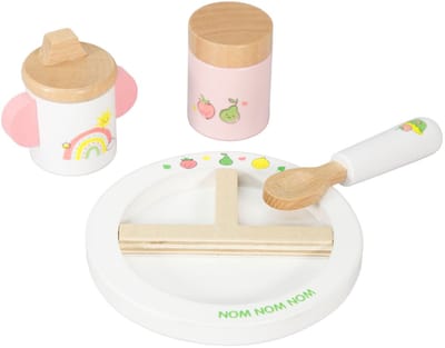 Heless houten poppenvoedingsset fruit 4-delig speelgoedaccessoire.