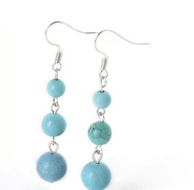 Jomide Oorhangers Tiger Eye - Turquoise