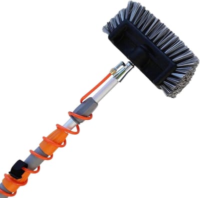 Telescopische steel - Reinigingssteel - Ramen wassen - Waterdoorlatende borstel - Tot 10 meter - Zwart