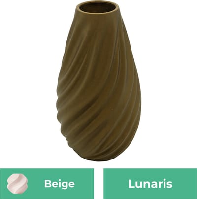 Lunaris moderne vaas – Decoratieve vaas - Beige - 3d geprinte vaas – geschikt voor droogbloemen - 20CM