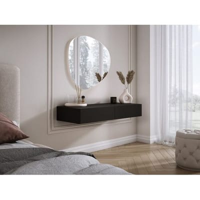 Hangende kaptafel met twee lades, gladde voorkant - kleur: kasjmier, 100 x 40 x 16 cm