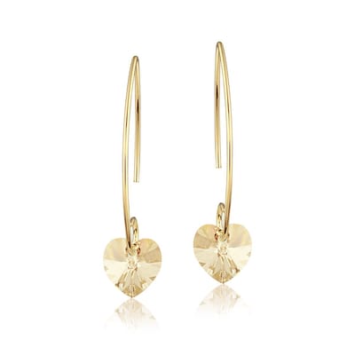Montebello Oorbellen Liv HG42 - Swarovski Hart - 925 Zilver Verguld - Ø10mm - 35mm