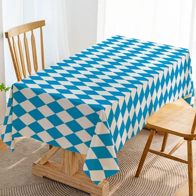 Blauw Beiers Vlaggenruit Oktoberfest Rechthoekig Tafelkleed voor Tafeldecoratie Herbruikbaar Keuken Eettafelkleed Feestdecoratie 90x140cm blue