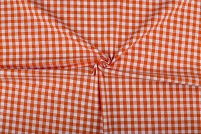Boerenbont stof - 10mm geruite stof - Oranje -10 meter - Katoen stof