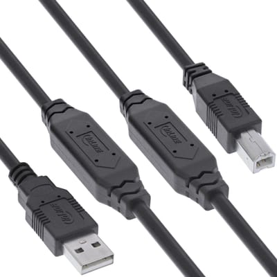 InLine actieve USB-A - USB-B kabel | USB2.0 | 20 meter