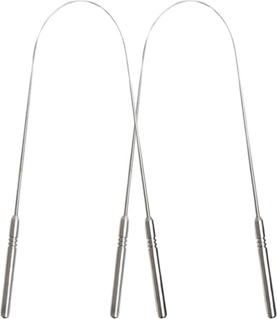 Tongschraper Zilver - RVS - Set van 2 - Slechte adem - Tongreiniger - Anti Bacterieel - Mondverzorging - Tong Schraper - Tongue Scraper