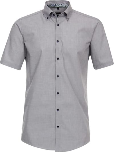 Blauw Venti Overhemd Korte Mouw Button Down Boord Modern Fit - L