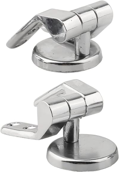 Toiletbril Scharnieren - Deksel Bevestiging - Badkamer Onderhoud - Universele Pasvorm - 9.7 x 3.3 cm - Zilverkleurig