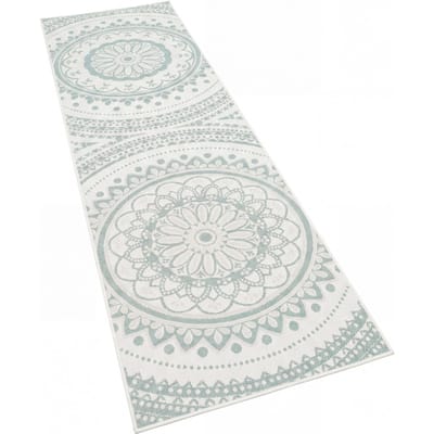 Binnen- en buitenkleed Breezy turquoise 80x250 cm