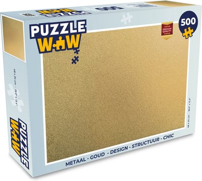 Puzzel Metaal - Goud - Design - Structuur - Chic - Legpuzzel - Puzzel 500 stukjes