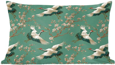 Sierkussens - Kussentjes Woonkamer - 60x40 cm - Kersenbloesem - Kraamvogels - Groen