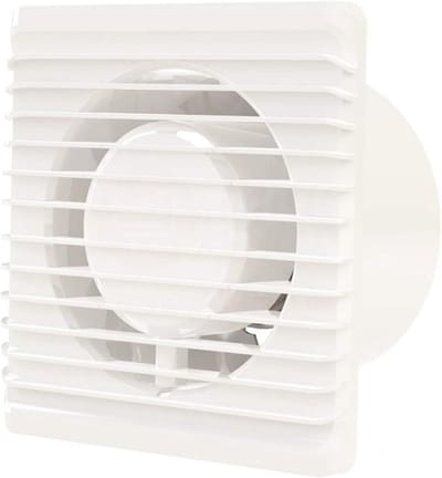 Badkamerventilator - Wandventilator - Lucht afvoeren - Stil en waterbestendig - 125 mm diameter - Wit