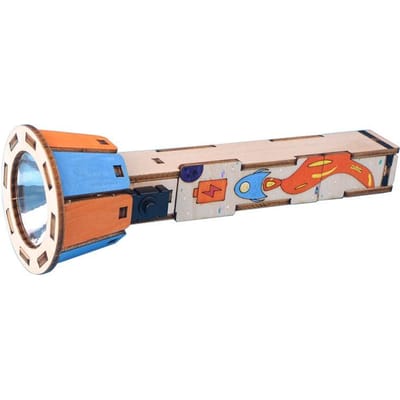 Doe-het-zelf Houten Zaklamp Kit Educatief Natuurkunde Wetenschappelijk Experiment Handmatig Gemonteerd Elektronica Project voor Kinderen Creatief Cadeau Speelgoed