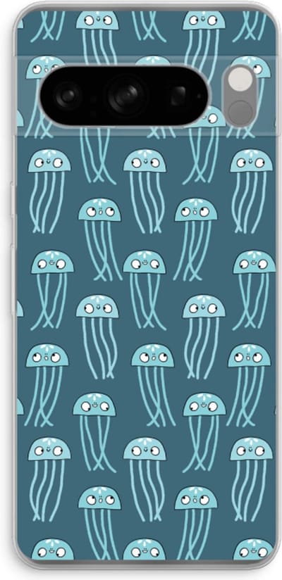 Case Company® - Hoesje geschikt voor Google Pixel 8 Pro hoesje - Kwallie - Soft Cover Telefoonhoesje - Bescherming aan alle Kanten en Schermrand