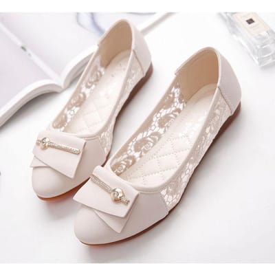 Hoge Kwaliteit Zacht Leer Lente En Zomer Ondiepe Mond Ronde Neus Casual Schoenen Koreaans Alles-Match Veters Holle Pumps Vrouwen 35 white