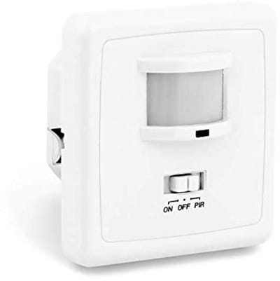 PIR-bewegingsmelder S1 inbouw binnen, geschikt voor LED, wandmontage in inbouwdozen van 60 mm, holle inbouwdoos 68 mm, programmeerbare IR-sensor, bereik 9 m/160°