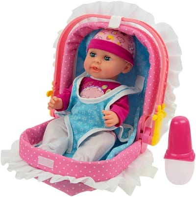 Dolls met draagzak - Speelgoed baby - Kinderspel - 10 Geluiden - 30.5 cm - Gesorteerd