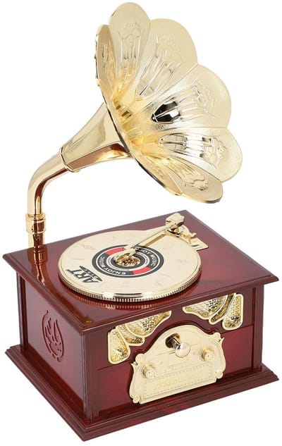 Dailygoods- Muziekdoos Vintage - Retro Muziekdoos - Grammofoon Muziekdoos - Handgemaakt - Multifunctioneel - Decoratie voor Woonkamer/Slaapkamer
