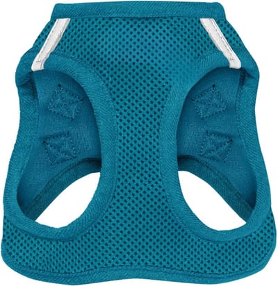 Famanu – All Weather Mesh - reflecterend - anti-trek harnas voor kleine - middelgrote honden en katten - veilig met klittenband sluiting - gesp - dubbele D-ringen - turquoise - XXS