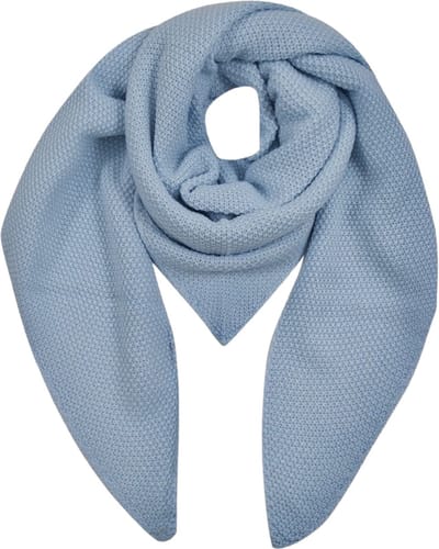 Gebreide Driehoekige Sjaal - Omslagdoek - Blauw - 270 x 85 cm (011711#)