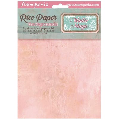 Stamperia Motief strozijde backgrounds "Winter Magic", DIN A6, set van 8