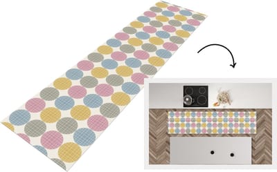Keukenloper - Loper keuken - Stippen - Lijn - Patroon - 200x50 cm - Keukenloper vinyl