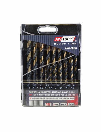 Awtools Premium Serie - Boorbits voor Metaal - HSS M2 - 19-delig - 1,0-10,0mm