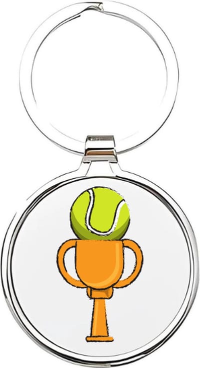 Akyol - tennis Sleutelhanger - Tennis - tennissers - cadeau - sport sleutelhanger - sport - gepersonaliseerd - tennissers - sleutelhanger voor tennissers - racket - sleutelhanger voor jongens - bal - ballen - sleutelhanger van tennisbal - 4 x 7,5 CM