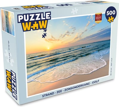 Puzzel Strand - Zee - Zonsondergang - Golf - Legpuzzel - Puzzel 500 stukjes