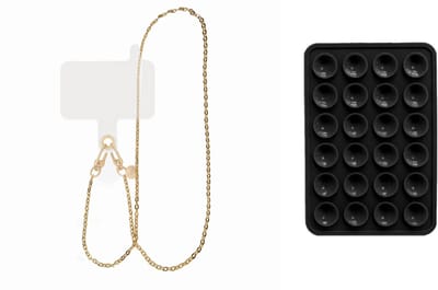 xoxo Wildhearts Telefoonkoord Dreamy lang + Telefoonsticker Stick On Me Square Zwart – geschikt voor alle telefoonhoesjes