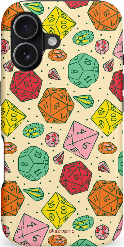 Casetastic hoesje geschikt voor Apple iPhone 17 - MagSafe - Dubbellaagse bescherming - D20 Geluksrol - Fashion Case - Zand Saliegroen Terracotta Turquoise