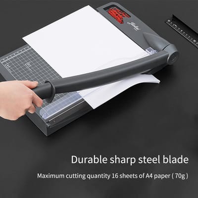 JIELISI Mini Coupe-papier Guillotine Coupeur A4 Longueur de Coupe Machine de Découpe de Papier de Bureau avec Tête de Coupe de Sécurité pour gris foncé