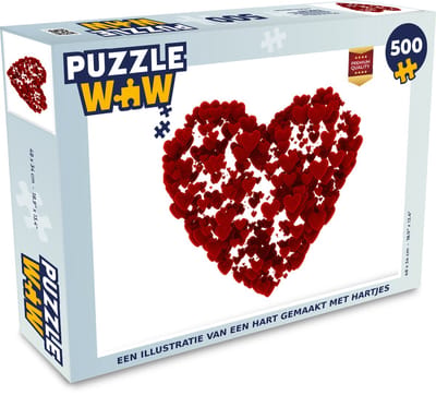 Puzzel Een illustratie van een hart gemaakt met hartjes - Legpuzzel - Puzzel 500 stukjes