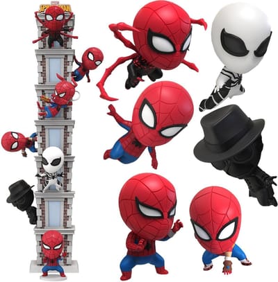 Beast Kingdom - Marvel - Spider-Man 60th Anniversary Serie - 6 Stuks - Beelden - 8cm
