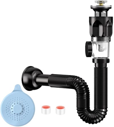 Afvoerpluggen - Universele Badkamer Wastafel afvoerstop - Bidet afvoerplug - Wastafel accessoires - Aanvoerslang - rioolontgeuringsrioolafvoerbuis - toevoerslang en afvoerslang verlengset - Geurwerende Afvoerpipe voor 1-1/4" en 1-1/2" Afvoergaten