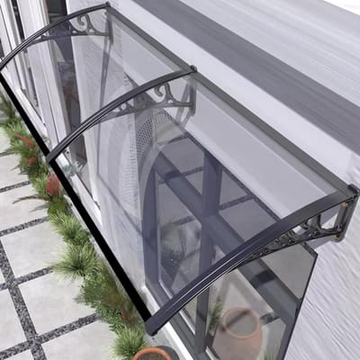 Buitenraam Luifel - Overkapping Dak - Bescherming tegen regen - Kristalhelder UV-bestendig - 80 x 90 cm - Transparant