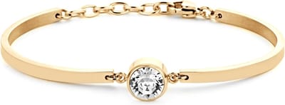 CO88 Collection 8CB-90384 Stalen Armband met Hanger - zirkonia 8 mm - Lengte 16,5+3cm - Goudkleurig