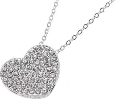 Behave - Lange ketting met hartvorm hanger - Kristal stenen - 85 cm
