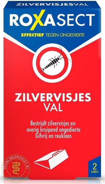 Roxasect zilvervisjes val - zilvervis lokstof - ongediertebestrijding - insectenval - binnen/buiten - zilvervis val - 2 stuks