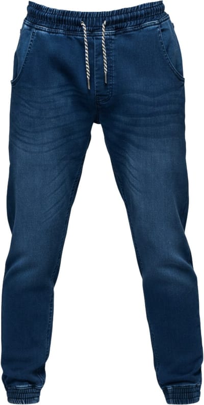 OMBRE Broek - Slim Fit - Katoen - Effen Donkerjeansblauw S