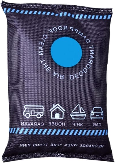 Ontvochtigende autotas - Vochtcontrole zak - Auto interieur droog - Herbruikbaar silicagel - 16 x 9 x 3 cm - Grijs